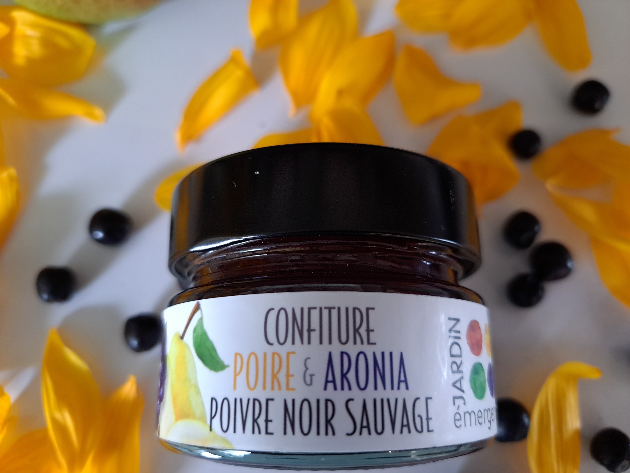 Confiture poire, aronia et poivre noir sauvage